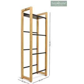holz4home Getränkekistenregal 56 x 32 x 153 cm Braun/Schwarz