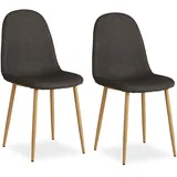 Homestyle4u Esszimmerstuhl 2er Set in Anthrazit - Gr.: onesize