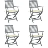 vidaXL Klappbare Gartenstühle 48,7 x 57 x 91 cm beige 4 St.