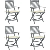 vidaXL Klappbare Gartenstühle 48,7 x 57 x 91 cm beige 4 St.