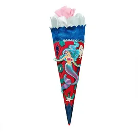 ROTH Schultüten-Bastelset Meerjungfrau 68cm 6-eckig Rot(h)-Spitze Kreppverschluss