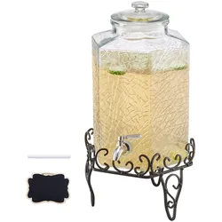 VEVOR Getränkespender 1x10L Saftspender mit Metallständer für Partys Bars Glas