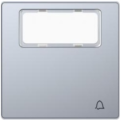 Merten  Wippe  mit Schriftfeld und Kennzeichnung Klingel, System Design, Edelstahl (lackiert)
