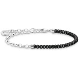 Thomas Sabo Armband mit schwarzen Perlen 925 Sterling Silber und Onyx Beads, 17 cm