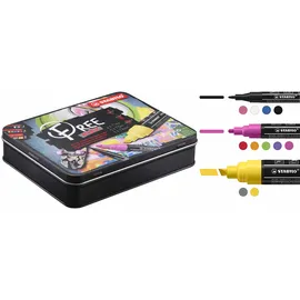 Stabilo - Acrylmarker - FREE Acrylic Starter Set - 11er Pack - 4x T100, 5x T300, 2x T800C - in 11 verschiedenen Farben