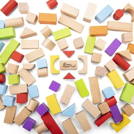 New Classic Toys Holzbausteine-BUNT-100 Teile