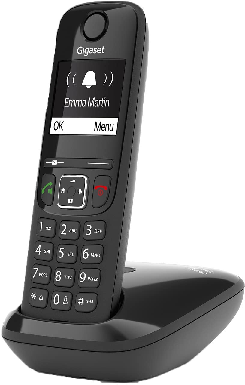 Gigaset AS690 - Schnurloses DECT-Telefon - großes, kontrastreiches Display - brillante Audioqualität - einstellbare Klangprofile - Freisprechfunktion - Anrufschutz, schwarz