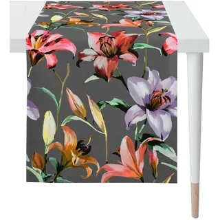 Novel Tischläufer Herbstzeit, Anthrazit, Mehrfarbig, Textil, Blume, rechteckig, 48x140 cm, Oeko-Tex® Standard 100, Wohntextilien, Tischwäsche, Tischläufer