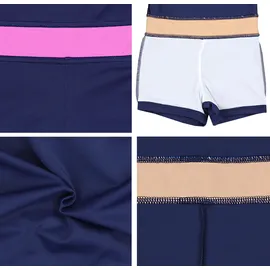 Aquarti Badeanzug Mädchen mit Bein Racerback Dunkelblau/Rosa 146
