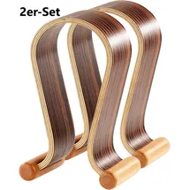 Auviso Eleganter Kopfhörer-Ständer aus Echtholz in dunkler Zebrano-Optik