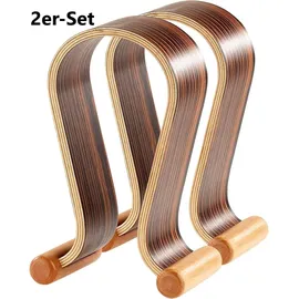 Auviso Eleganter Kopfhörer-Ständer aus Echtholz in dunkler Zebrano-Optik