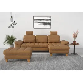sit&more Ecksofa SIT & MORE "Westham L-Form", braun (cognac), B:275cm H:88cm T:172cm, 100% Polyester, Sofas, Ecksofa, mit Recamiere, mit oder ohne Bettfunktion, Bettkasten, Füße Eiche