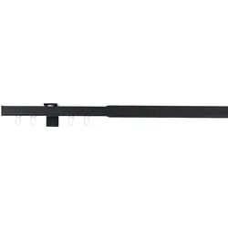 Ondeco Vorhangschiene ausziehbar Gardinenschiene innenlauf Gardinenstange Deckenmontage modern 1-Lauf Farbe: Schwarz, Größe: 120-210 cm