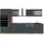 Vicco Küchenzeile R-Line 350 cm Schwarz Beton/Goldkraft Eiche