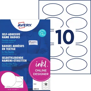 Avery Zweckform Namensetiketten J4882-20 weiß 85,0 x 50,0 mm