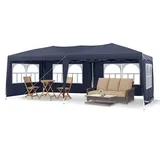 LEMROE Outdoor Gazebo Pavillon 3x6 Faltpavillon, Wasserdicht Stabil mit 6 Seitenteilen, Gartenlauben Partyzelt mit UV-Schutz, Gartenpavillon für Hochzeiten Pavillon für Garten, Festival (blau)