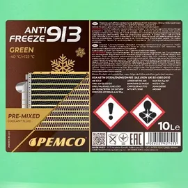 Pemco Kühlerfrostschutz Antifreeze 913 Grün 10 St. 10 l