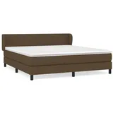 vidaXL Boxspringbett mit Matratze Dunkelbraun 160x200 cm Stoff