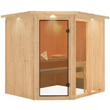 Karibu Sauna Fiona 2-Ohne Ofen-Inkl. Dachkranz