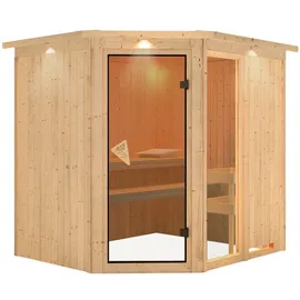 Karibu Sauna Fiona 2-Ohne Ofen-Inkl. Dachkranz