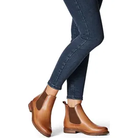 TAMARIS Chelseaboots TAMARIS, Damen, Gr. 36, braun (braun used), Kalbsleder, schimmernd, unifarben, Schuhe Chelseaboots, Businessschuh, Chelsea Boot im klassischen Look, schmale Form