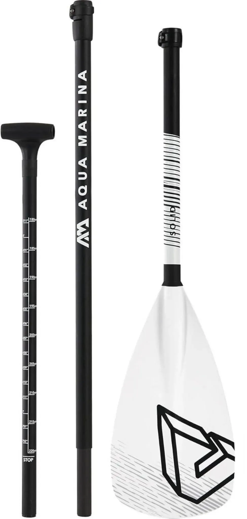 Aqua Marina SOLID 3tlg. Fiberglas Paddel Glasfaser SUP-Paddle 180-200cm