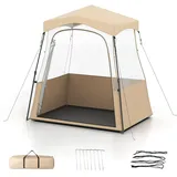 HOMASIS Transparentes Pop up Bubble Zelt, Wurfzelt mit klarer Sicht, faltbares Zelt mit Tragetasche & Bodenmatte, Wetterfest PVC Sportzelt, Outdoor Campingzelt für Sportveranstaltungen (180x135x175cm)