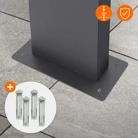 ML-Design Standbriefkasten Anthrazit inkl. Zeitungsfach