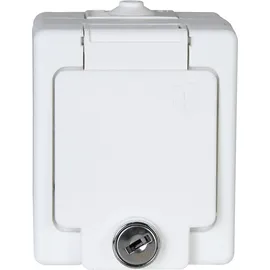 Kopp Klappdeckelsteckdose 1 St. Arktisweiß