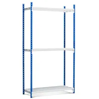 Proregal Fachbodenregal MAXIMUS Pro HxBxT 220 x 125 x 50 cm 3 Ebenen offener Fachboden Fachlast 248 kg Lichtblau/Lichtgrau