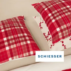 SCHIESSER Rowan Feinbiber Creme 135 x 200 cm + 80 x 80 cm