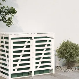 vidaXL Erweiterung für Mülltonnenbox Weiß Massivholz Kiefer