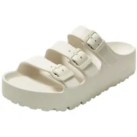 Papillio 1029770 Florida III Pap Flex Platform Egg Shell Sandalen für Damen mit dreifacher Schnalle, Weiß, 37 EU - 37 EU
