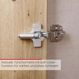 Rauch Drehtürenschrank WAVE 247 x 222 x 60 cm Grau/Schwarz