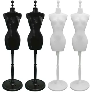 LEEQ 4pcs Schneiderpuppe Weibliche, Puppenkleid Form Schneiderbüste Damenbüste Schaufensterpuppe Puppenkleid Displayhalter Mannequin Modell Puppenständer für DIY Puppenhaus Deko