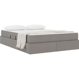 vidaXL Aufbewahrungsbett mit Matratze Taupe 140 x 200 cm Polyester