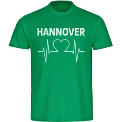 multifanshop Kinder T-Shirt - Hannover - Herzschlag - Druck weiß - Kind