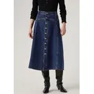 Jeansrock LEVI'S "YOKED WESTERN SKI", Damen, Gr. 27, slightly circular, Denim/Jeans, Obermaterial: 100% Baumwolle, casual, normal kniebedeckend, Röcke