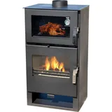 DanDiBo Ambiente Kaminofen mit Backfach Verso F Holzofen 9 kW Kamin Ofen Holz Mehrfachbelegung Heizofen Holzofen