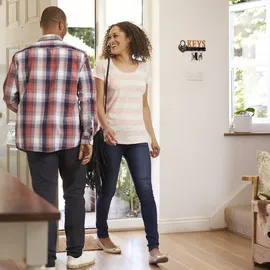 Relaxdays Schlüsselbrett, Keys Gold,Orange,Schwarz