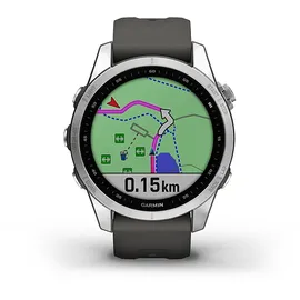Garmin fenix 7S Standard silber mit graphitfarbenem Armband