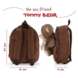 Perletti Rucksack mit abnehmbarem Teddybär milly. Maße 26x21x8 cm - Braun