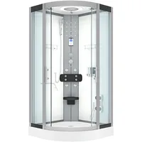 AcquaVapore Komplettdusche mit Schiebetür 80 x 215 cm weiß Sicherheitsglas D58-00T0