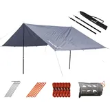 Skandika Sonnensegel L 3x3 Meter Set mit Teleskopstangen | Multifunktionaler Sonnenschutz,
