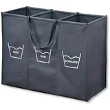 KESPER Wäschesortierer mit 3er Einteilung und Trageschlaufen,