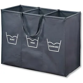 KESPER Wäschesortierer mit 3er Einteilung und Trageschlaufen,