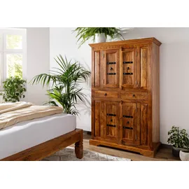 Massivmoebel24 Schrank 112 x 51 x 172 cm Braun/Bronze