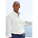 H.I.S. H.I.S Langarmhemd »regular-fit« mit Button-down-Kragen, reine Baumwolle, Gr. S (37/38) N-Gr, offwhite, , 66960708-S N-Gr