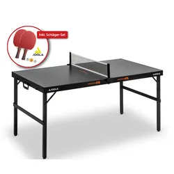 Joola Indoor-Tischtennisplatte "Midsize FA" mit gratis Joola Schläger-Set (inkl. Netzgarnitur),dunkelgrau,