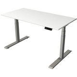 Kerkmann Smart office elektrisch höhenverstellbarer Schreibtisch weiß rechteckig, T-Fuß-Gestell silber 140,0 x 70,0 cm